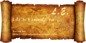 Löb Eleonóra névjegykártya
