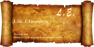 Löb Eleonóra névjegykártya